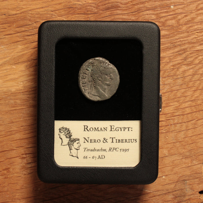 Roman Egypt, Emperor Nero & Tiberius Tetradrachm - 66 to 67 CE - Roman Provinces