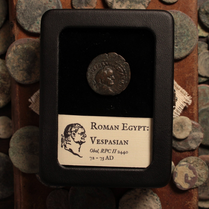 Roman Egypt, Emperor Vespasian, Obol, Hawk on Reverse - 72 to 73 CE - Roman Provinces
