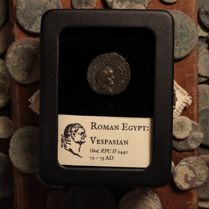 Roman Egypt, Emperor Vespasian, Obol, Hawk on Reverse - 72 to 73 CE - Roman Provinces
