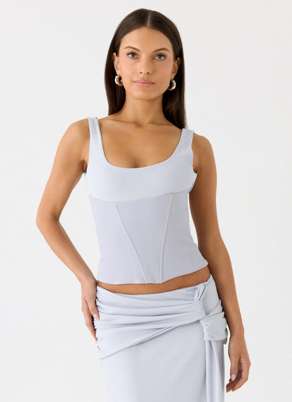 Romana Corset Top - Misty Blue