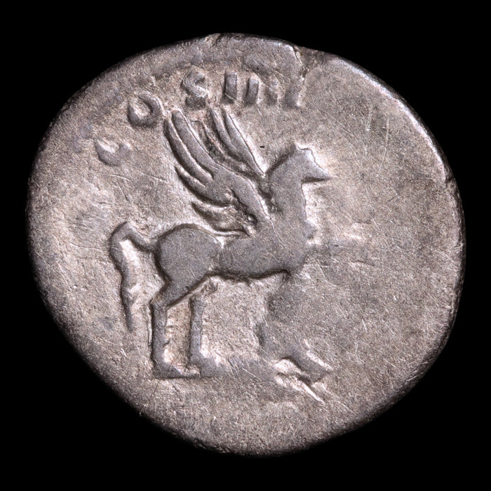 Rome, Emperor Domitian, AR Denarius, Pegasus Reverse - 76 to 77 CE - Roman Empire
