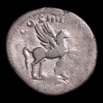 Rome, Emperor Domitian, AR Denarius, Pegasus Reverse - 76 to 77 CE - Roman Empire