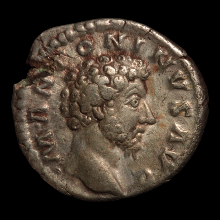 Rome, Emperor Marcus Aurelius Denarius, Concordia Reverse - 161 to 162 CE - Roman Empire