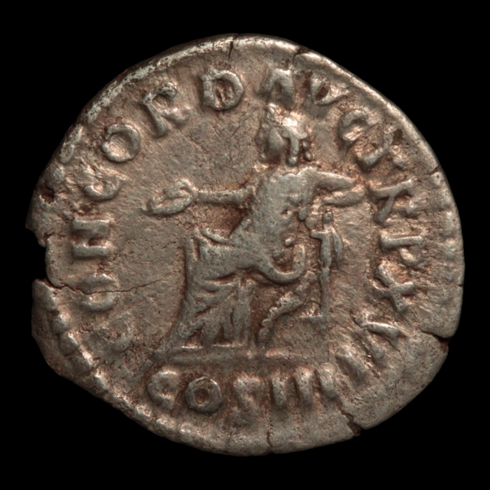 Rome, Emperor Marcus Aurelius Denarius, Concordia Reverse - 161 to 162 CE - Roman Empire