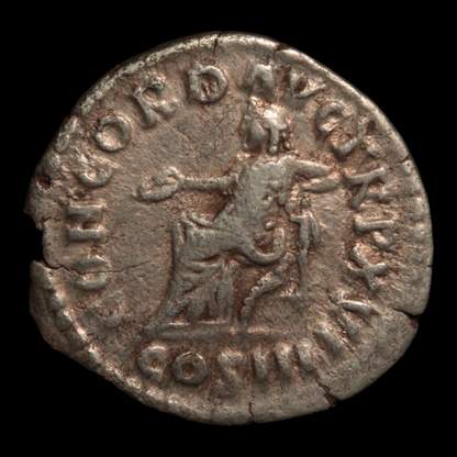 Rome, Emperor Marcus Aurelius Denarius, Concordia Reverse - 161 to 162 CE - Roman Empire