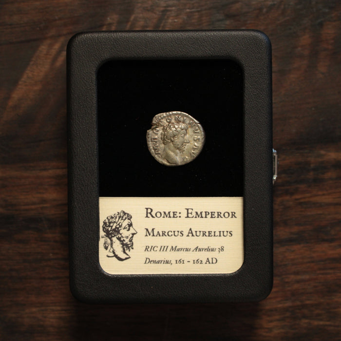 Rome, Emperor Marcus Aurelius Denarius, Concordia Reverse - 161 to 162 CE - Roman Empire