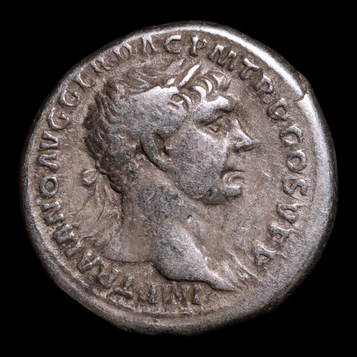 Rome, Emperor Trajan, AR Denarius, Virtus (Deity of Bravery) - 103 to 111 CE - Roman Empire