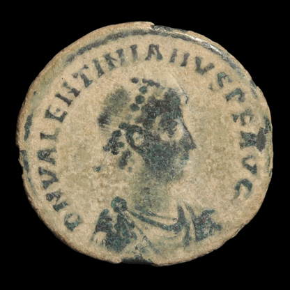 Rome, Emperor Valentinian II, Bronze AE2, Emperor & Victory Reverse - 378 to 383 CE - Roman Empire