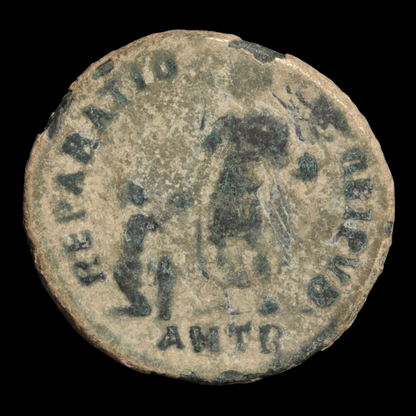 Rome, Emperor Valentinian II, Bronze AE2, Emperor & Victory Reverse - 378 to 383 CE - Roman Empire
