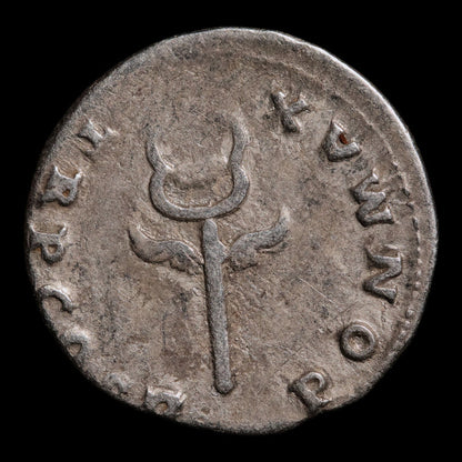 Rome, Emperor Vespasian, AR Denarius, Winged Caduceus Reverse - 74 CE - Roman Empire