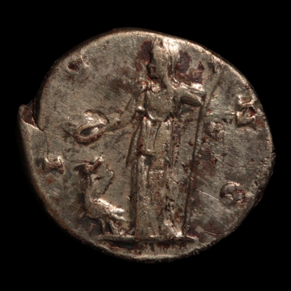 Rome, Empress Faustina the Younger Denarius, Juno Reverse - 161 to 176 CE - Roman Empire