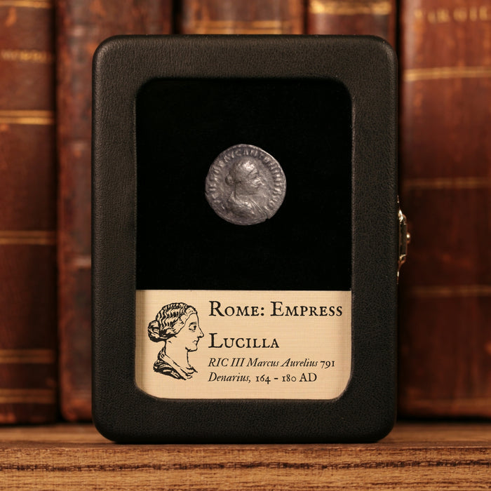 Rome, Empress Lucilla, AR Denarius, Votive Wreath Reverse - 164 to 180 CE - Roman Empire