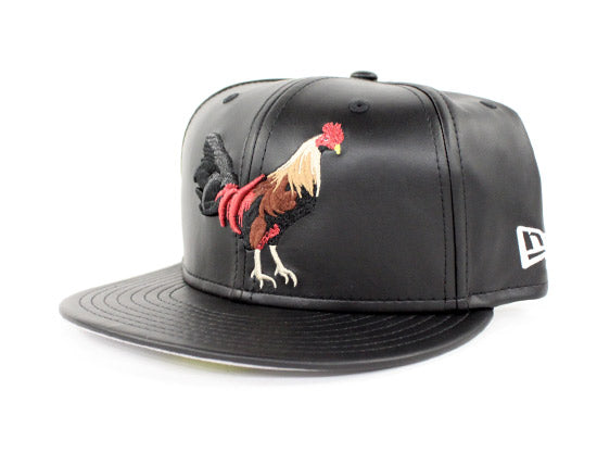 ROOSTER New Era 59Fifty Fitted Hat (Black Vigan Leather Gray Under Brim)