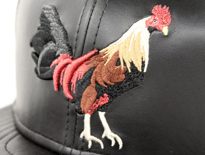 ROOSTER New Era 59Fifty Fitted Hat (Black Vigan Leather Gray Under Brim)