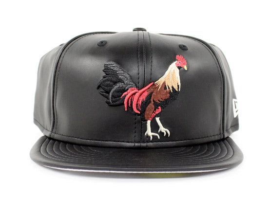 ROOSTER New Era 59Fifty Fitted Hat (Black Vigan Leather Gray Under Brim)