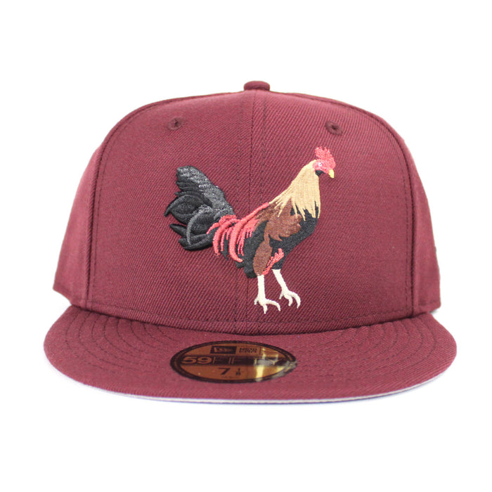ROOSTER New Era 59Fifty Fitted Hat (Maroon Gray Under Brim)