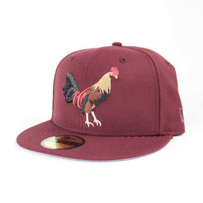 ROOSTER New Era 59Fifty Fitted Hat (Maroon Gray Under Brim)