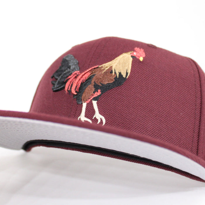 ROOSTER New Era 59Fifty Fitted Hat (Maroon Gray Under Brim)