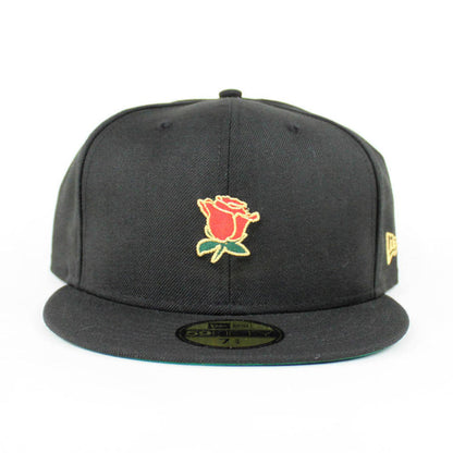 Rose New Era 59Fifty Fitted Hats (Black Green Under Brim)