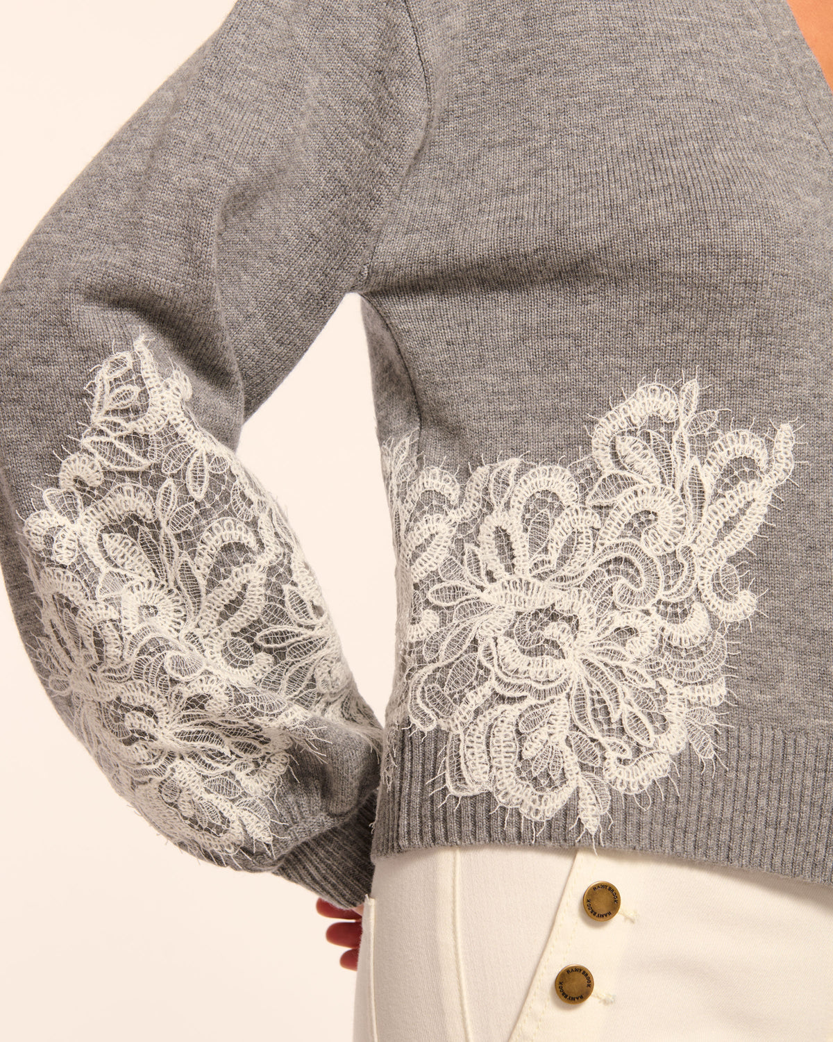 Perry Wool Embellished Cardigan Sweater