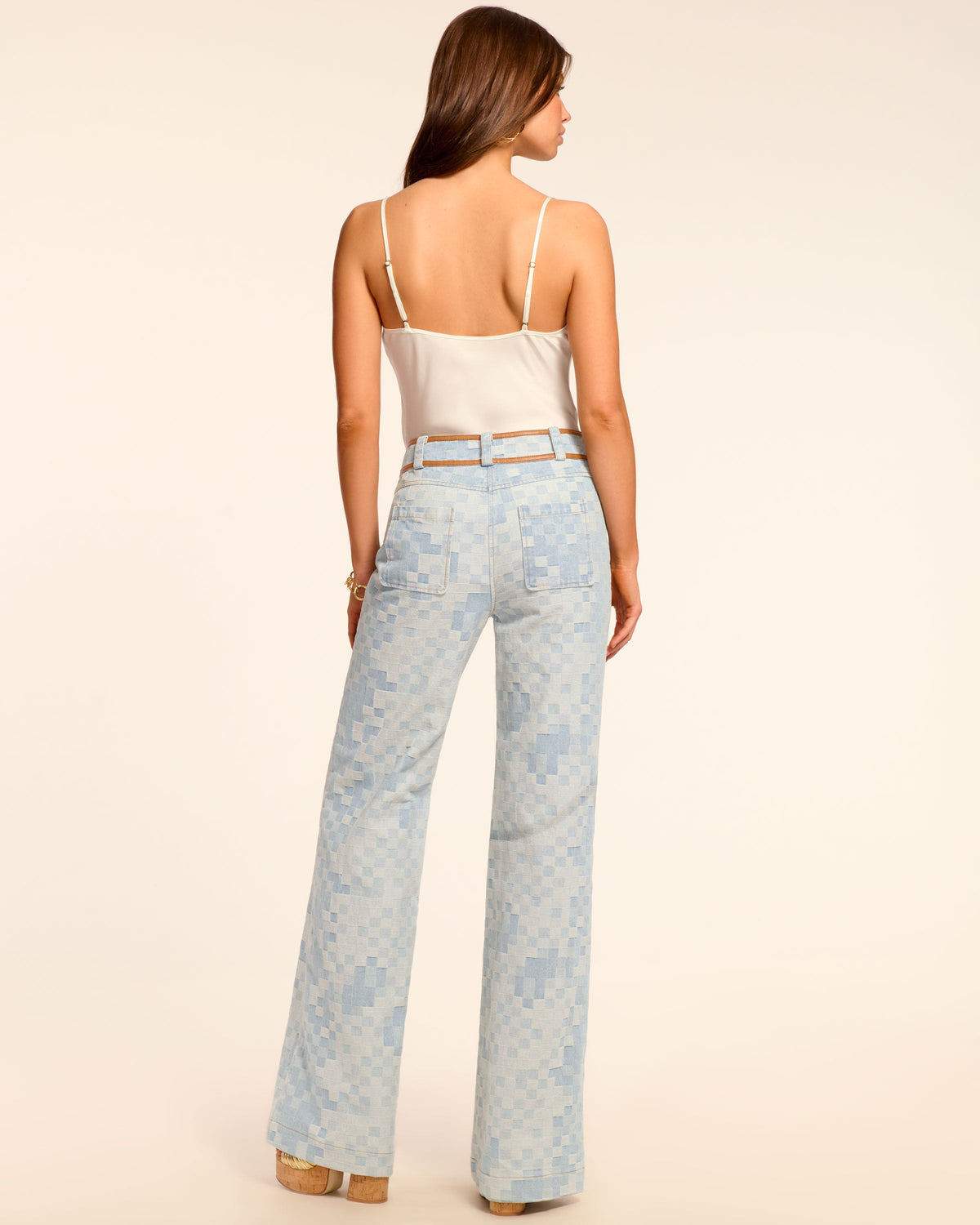 Paula High Waisted Checkered Jean