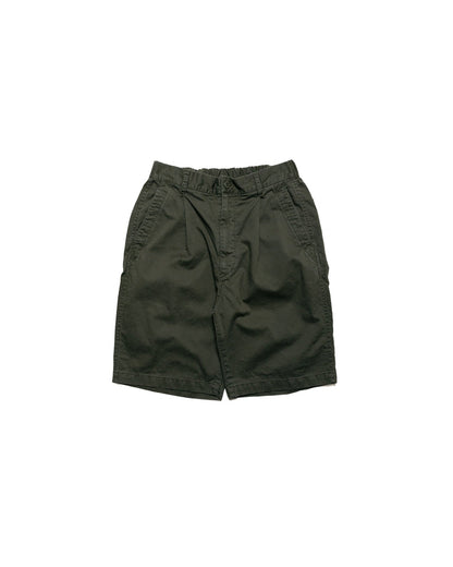 lost & found Sage de Cret Sage de Cret Cotton Broken Twill Wide Pleated Shorts Olive