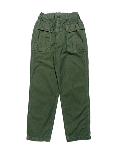 lost & found Sage de Cret Sage de Cret Cotton/Linen Back Satin Pegtop Military Pants Olive
