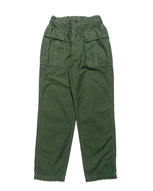 lost & found Sage de Cret Sage de Cret Cotton/Linen Back Satin Pegtop Military Pants Olive