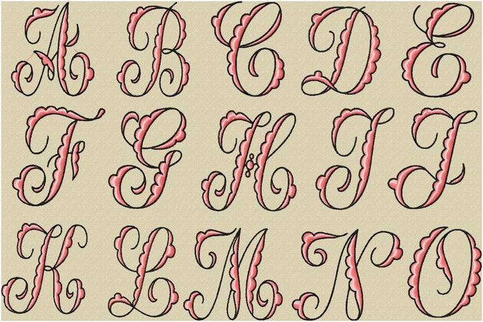 Scallop Script Monogram Font