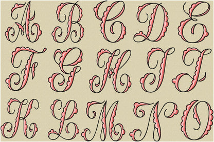 Scallop Script Monogram Font