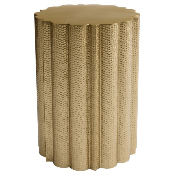 Scalloped Gold Steel Side Table