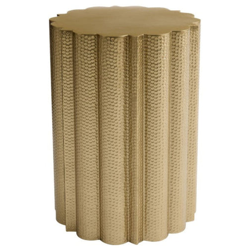 Scalloped Gold Steel Side Table