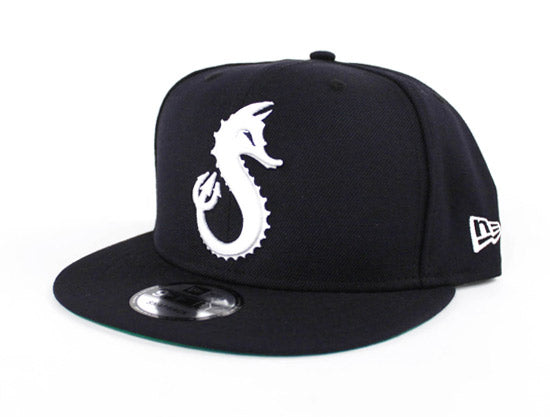 Seahorse New Era 9Fifty Snapback Hats (Navy Green Under Brim)