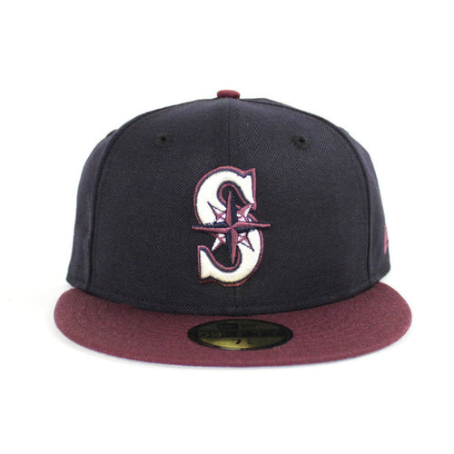 Seattle Mariners New Era 59Fifty Fitted Hat (Navy Maroon Gray Under Brim)