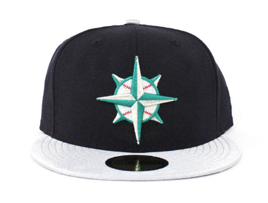 Seattle Mariners New Era 59Fifty Fitted Hat (Navy Silver Retro Gray Under Brim)