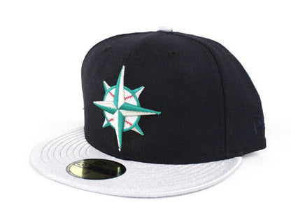 Seattle Mariners New Era 59Fifty Fitted Hat (Navy Silver Retro Gray Under Brim)