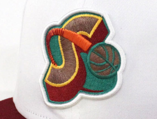Seattle SuperSonics New Era 59FIFTY Fitted Hat (White Cardinal Gray Under Brim)