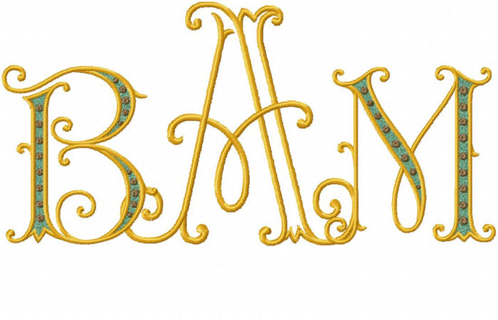 SETH I MONOGRAM FONT  - 2.5 AND 3.5 INCH SIZE