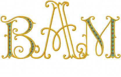 SETH I MONOGRAM FONT  - 2.5 AND 3.5 INCH SIZE