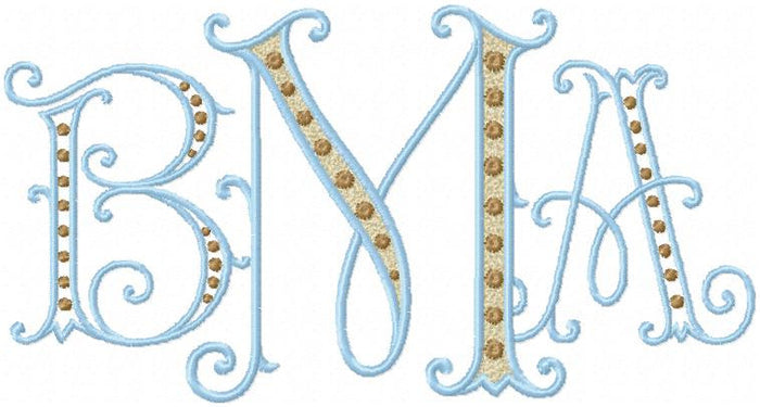 SETH I MONOGRAM FONT  - 2.5 AND 3.5 INCH SIZE