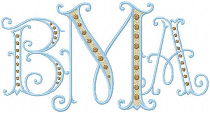 SETH I MONOGRAM FONT  - 2.5 AND 3.5 INCH SIZE