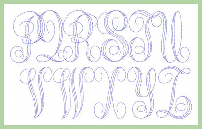 Single Stitch  Vines Font Extra Large