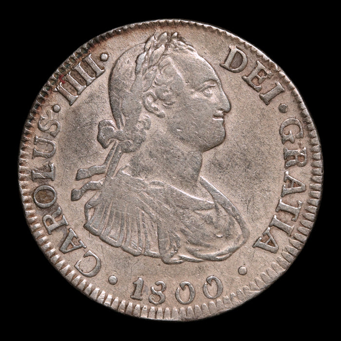 Spanish Empire, King Charles IV, AR 2 Reales - 1800 CE - Spanish Empire