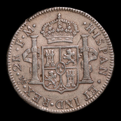 Spanish Empire, King Charles IV, AR 2 Reales - 1800 CE - Spanish Empire