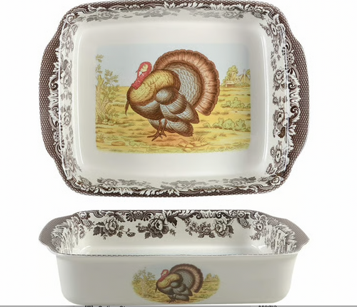 Spode Woodland Handled Lasagne Turkey Dish