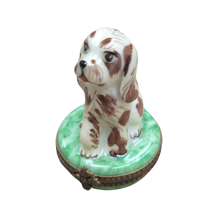 Spotted Dog Porcelain Figurine Porcelain Limoges dog LIMOGES BOXES French Trinket Box