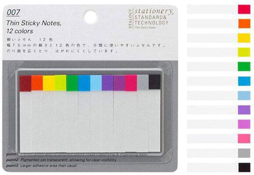 Stalogy Thin Sticky Notes 12 Colors