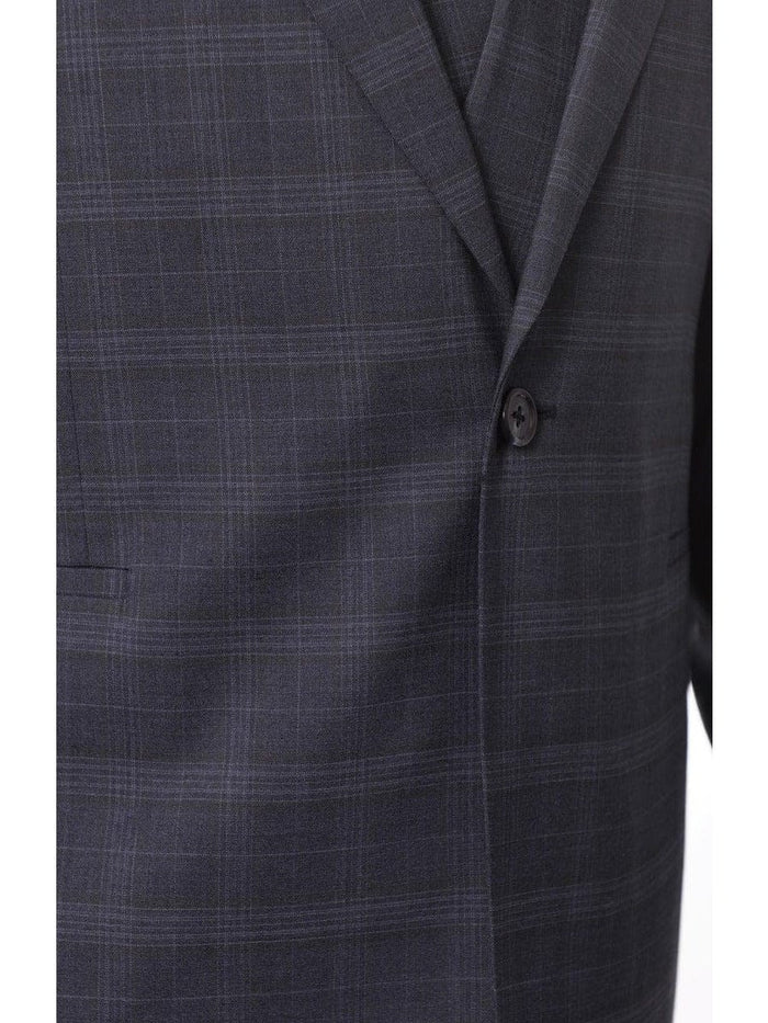 Steven Land Sale Suits Steven Land Mens Blue Plaid 100% Wool Classic Fit 3 Piece Suit