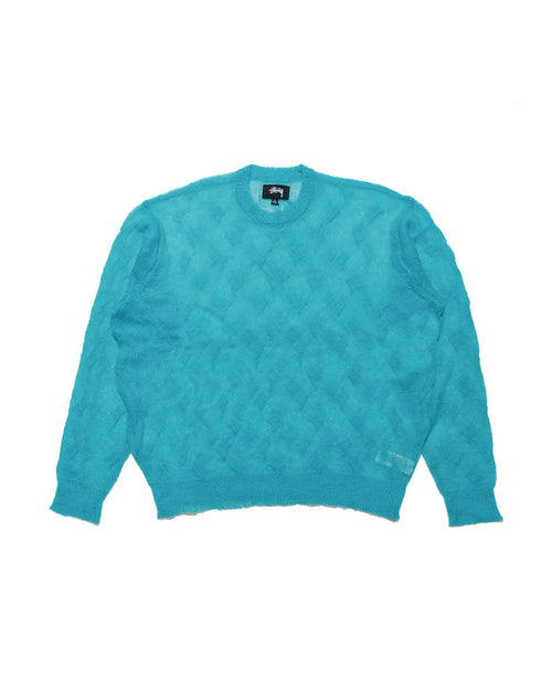 lost & found Stussy Stüssy Loose Knit Cross Cable Cyan