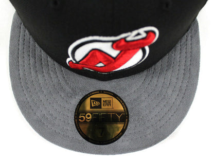 Suede Visor New Jersey Devils New Era 59Fifty Fitted Hats (Black Gray Gray Under Brim)